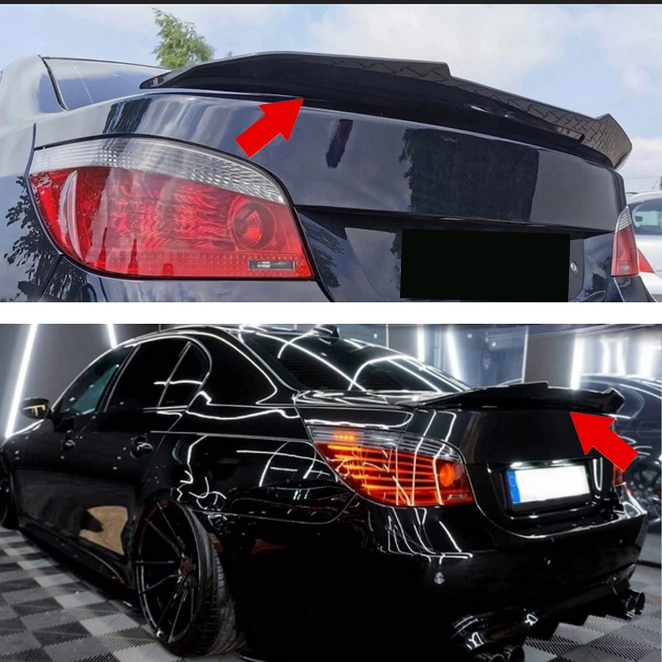 Carbon PSM-Style Duckbill Trunk Spoiler Wing For 2004-10 BMW 5-Series E60 Sedan - Imagem 2 de 4
