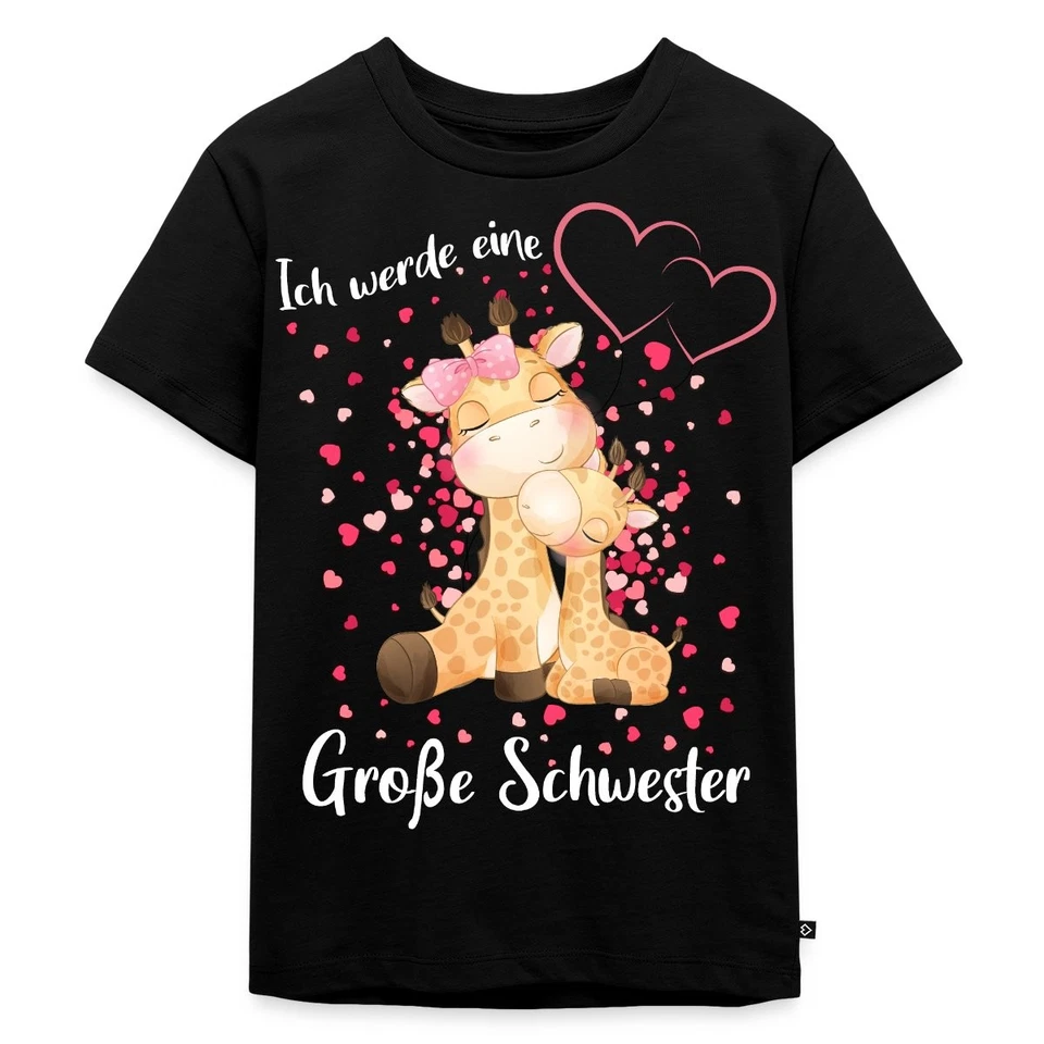 SPREADSHIRT Ich Werde Eine Große Schwester 2025 Giraffen Kinder Premium Bio T-Shirt