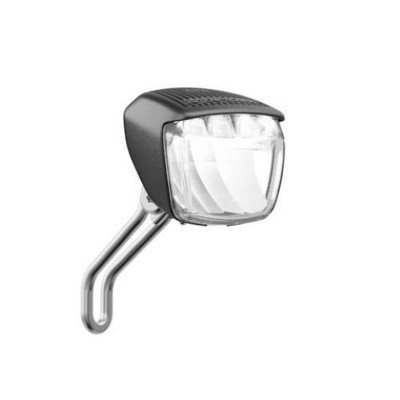 B&M Dynamo-LED-Scheinwerfer Lumotec Briq-S N inkl. Edelstahlhalter| schwarz | An