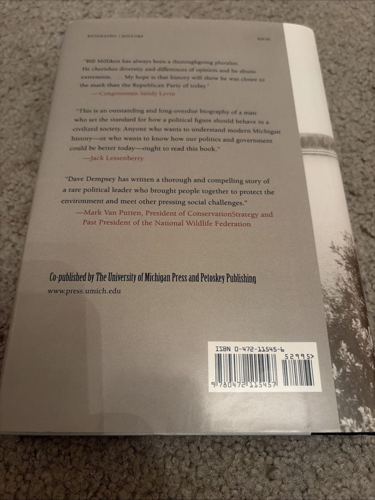 William G. Milliken Signed/Inscribed Michigan's Passionate Moderate B320