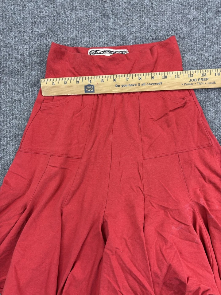 Falda Corazón Effie's Para Mujer XS Roja Acampanada Línea A Algodón Pima Bolsillos Elásticos Foto 3 de 4