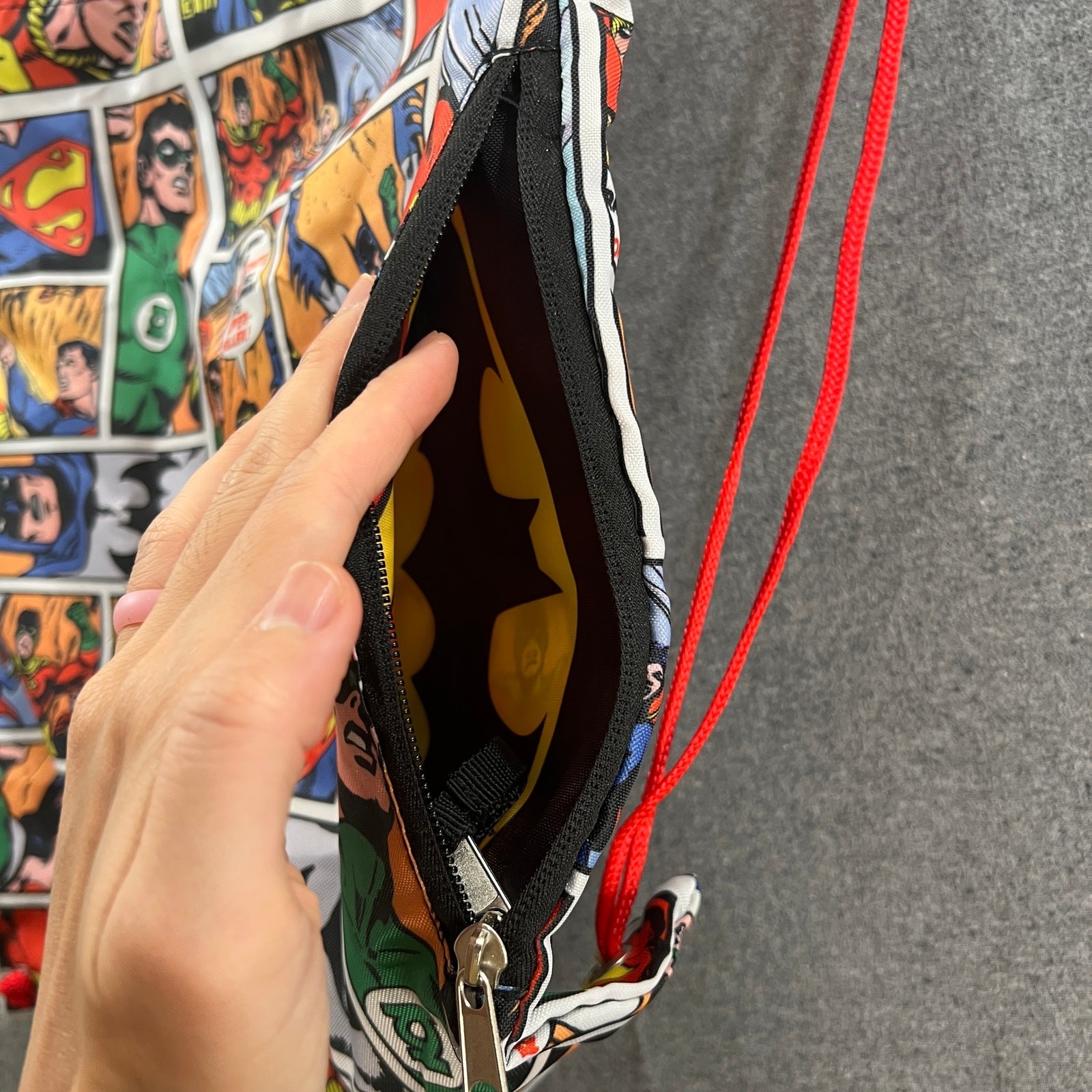 DC Comics Pull String Bag Backpack Multi Color - image 7