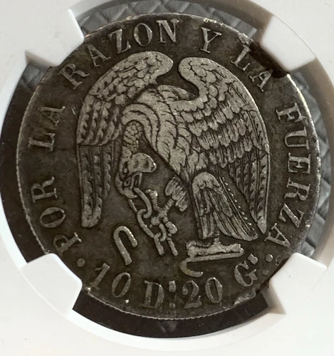 1848 SO JM CHILE 8 REALES SILVER COIN NGC VF30