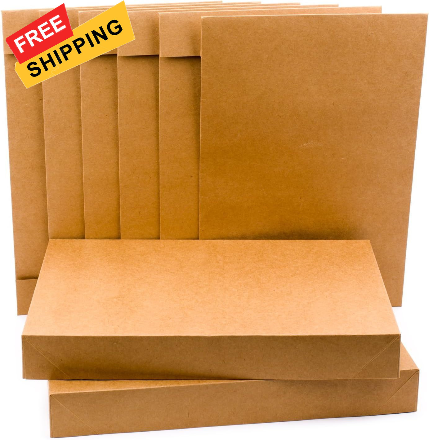 Es With Lids (5 Shirt Boxes, Kraft) For Brown