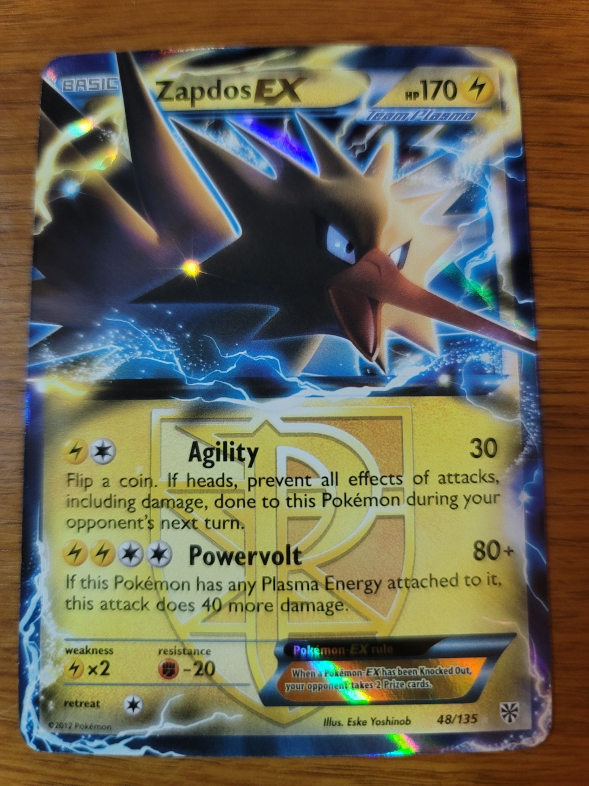 Zapdos EX 48/135 Holo EX Rare Plasma Storm Pokemon Holo Near Mint
