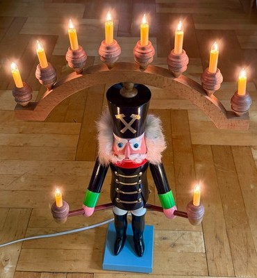 Bergmann Erzgebirge Lichterbergmann mit Joch elektrisch beleuchtet 60cm DDR /P1