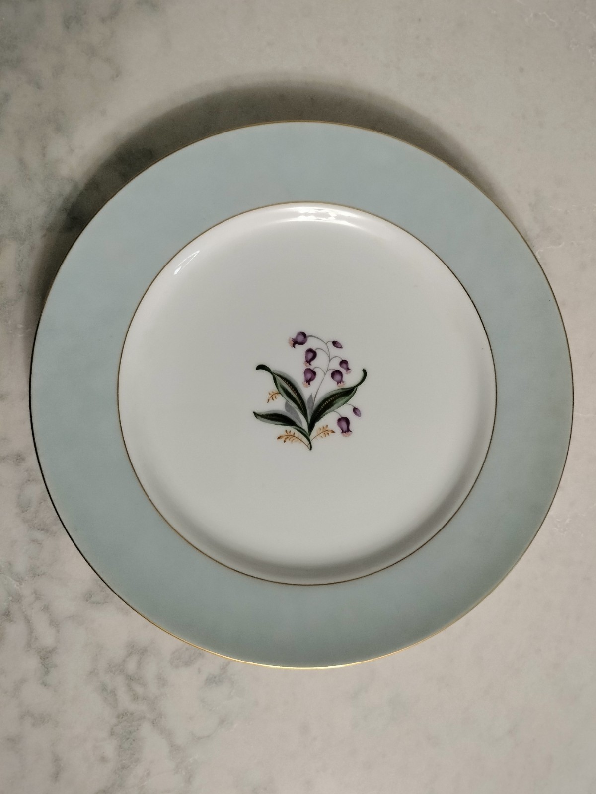 Set of 4 Empress China Blue Belle Dinner Plates ~10"