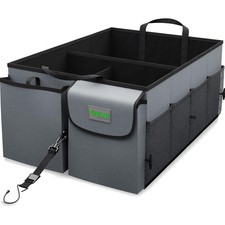 Auto Organizer Kofferraum Tasche faltbar Canvas grau mit 12 Fächern