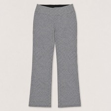 Nine West Womens Black White Micro Check Bootcut Stretch Dress Pants Large