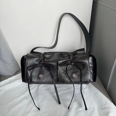 ACNE STUDIOS Multipocket Brown Leather Shoulder Bag New