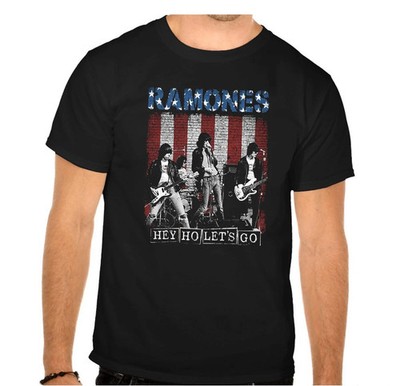 RAMONES HEY HO LET'S GO Rock Band Rock Music Legends Black T-Shirt