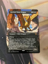 MTG - ANCIENT BRASS DRAGON - MYTHIC - BORDERLESS - NM - CLB