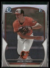 Jacob Cravey Rookie 2023 Bowman Draft Chrome Refractors Baltimore Orioles