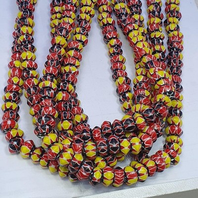 Multicolor venezianisch inspirierte Glasperlen 10 mm rot gelb Chevron Perlen ...