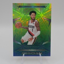 Panini Obsidian Green Flood 24-25 Anfernee Simons #19 Trail Blazers