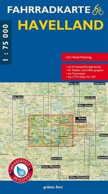 Fahrradkarte Havelland: Mit Havel-Radweg. Mit UTM-Gitter für GPS. Maßstab 1:75.0