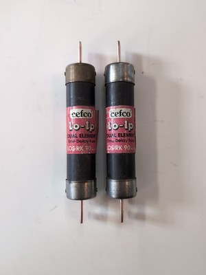 LOS-RK-90 Time Delay Dual Element Fuse 90A 600V RK1 (QTY: 2) [CEFCO] USA NOS
