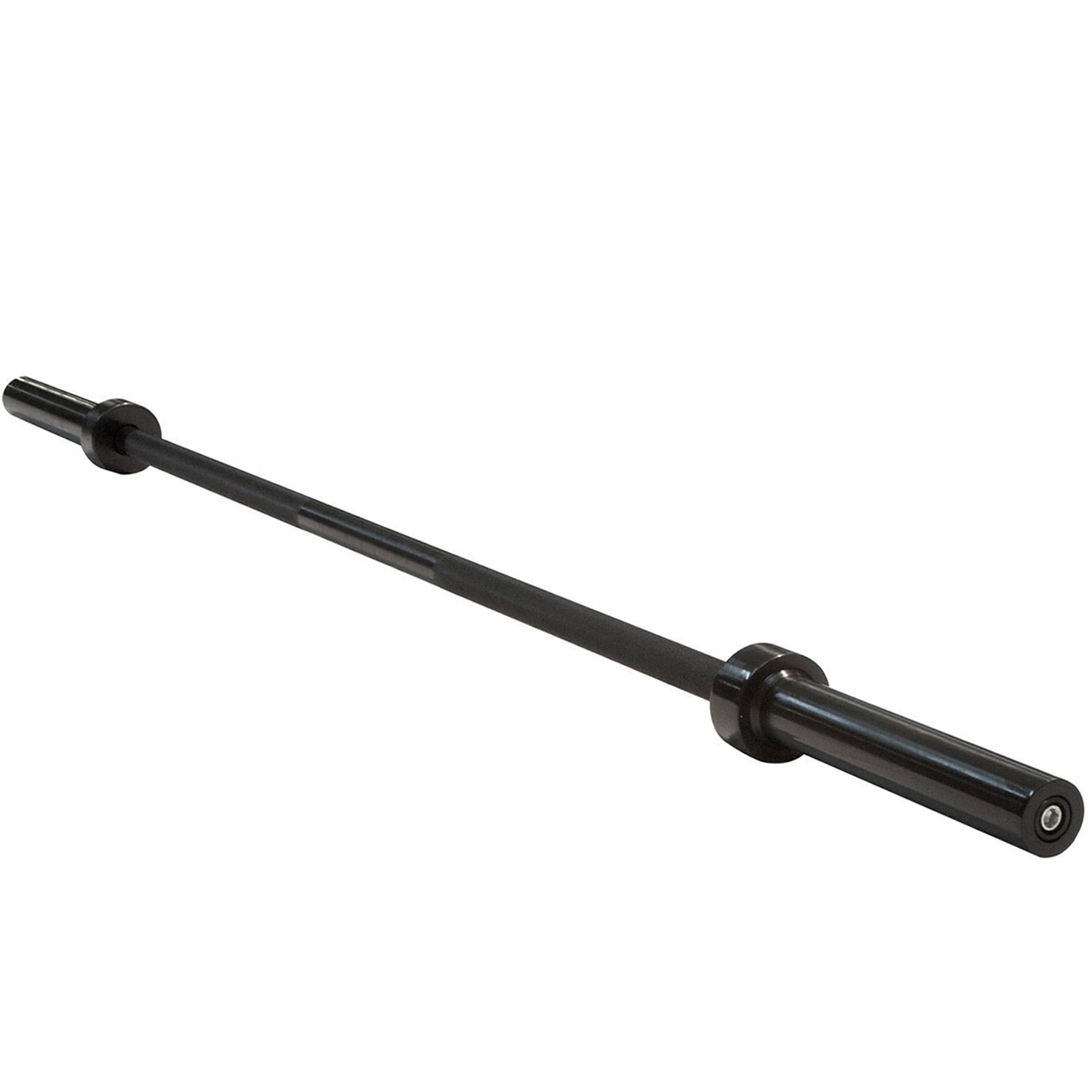 Olympic Barbell Black 2"" 2.2m - 7ft BLACK Weight Lifting Bar with Clamps