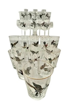 Richard Bishop Hand Painted Game birds in Flight Signed Set Of  29