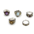 Barbara Bixby Sterling 18k Amethyst Garnet Blue Topaz Rings Lot of 5 #S5047-2 — photo 2