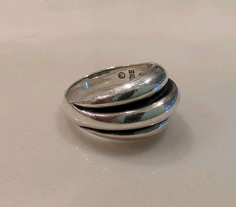 Retired James Avery Size 6.25 Triple Dome Ring Sterling Silver - Excel Condition