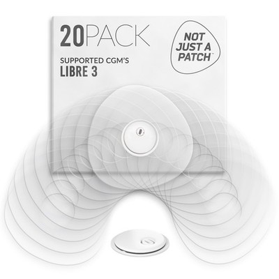 Not Just A Patch Libre 3 Clear CGM Patches Transparent Adhesive Cover 20 Pack