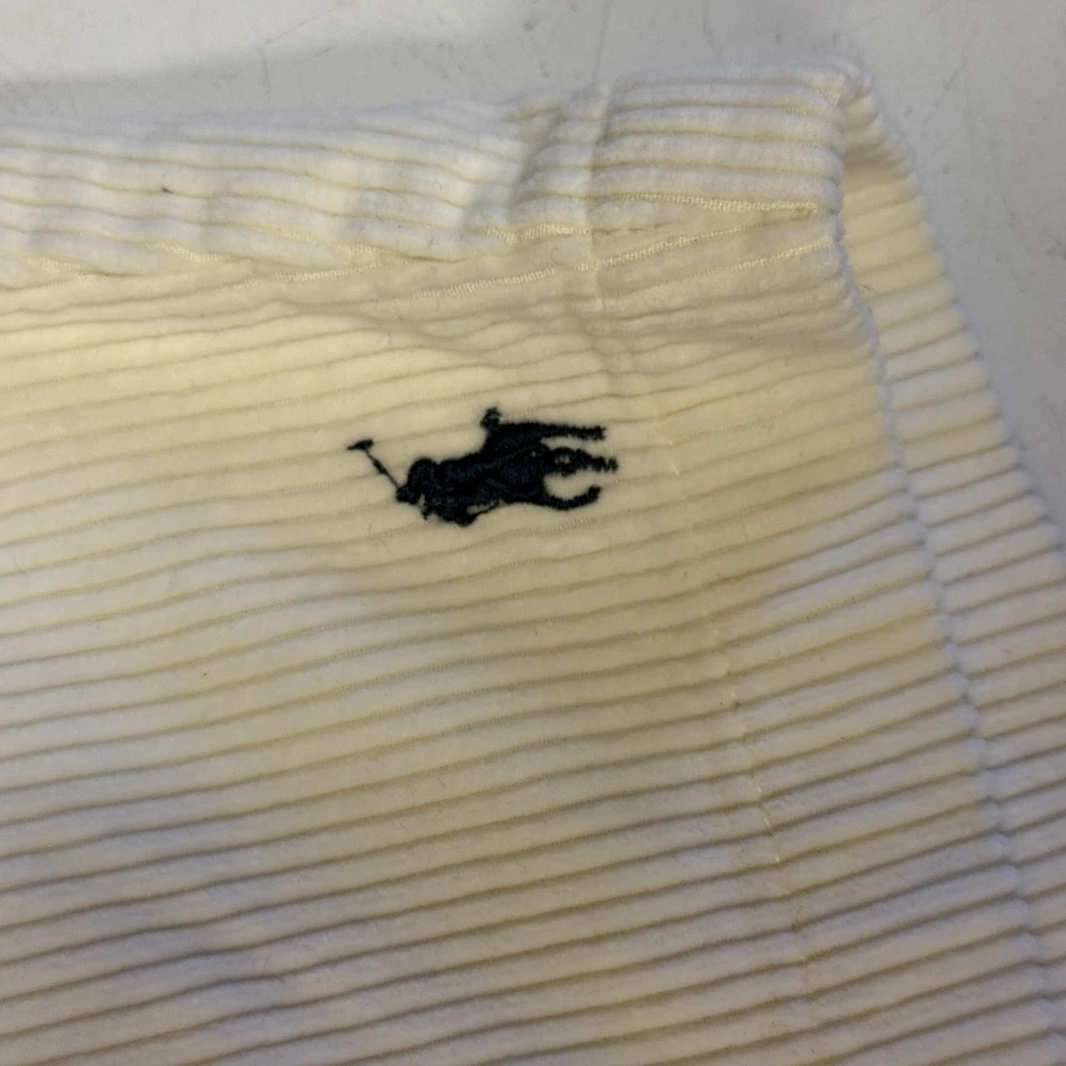 Ralph Lauren 男式白色 CORDUROY 经典合身休闲 POLO 标志小马短裤 M — 第 2/4 张图片