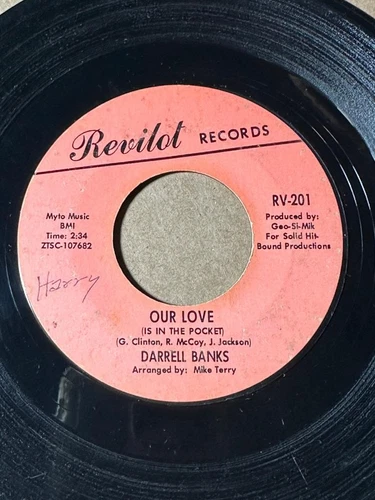DARRELL BANKS Revilot 201 OUR LOVE / OPEN THE DOOR TO YOUR HEART  VG  LISTEN