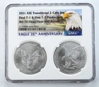 2021 Silver Eagle Transitional 2-Coin Set NGC MS70 Final/First 400 Boxes $1