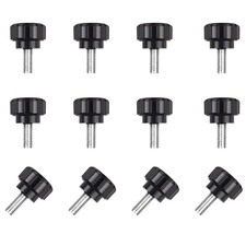 12Pcs M4 x 10 mm Threaded Knurled Thumbscrew Stainless Steel Clamping Knobs