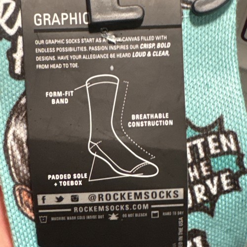 Retired Rockem Rock em Unisex Socks Adult L/XL Dr Fauci “flatten The Curve” - Picture 5 of 5
