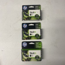 Lot of 3 HP 564XL Black Ink Cartridges CN684WN Genuine OEM Expired