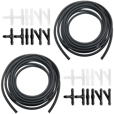 Windshield Washer Hose, Repair Kit, 2Pcs 4M 2-Set, Black, White 