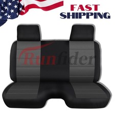 Knitted Fabric Front Bench Seat Cover For Toyota Pickup 1987-1994 - Black