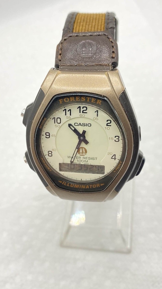 昭和レトロ　文房具屋　文具屋　CASIO　カシオ　看板　店舗用非売品 Casio Forester Illuminator 1737 FT-600W Vintage Men's Watch