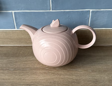 Hornsea Pottery Teapot Swan Lake Concept Pink Round Art Deco Style Afternoon Tea