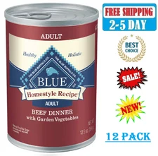Blue Buffalo Senior Wet Dog Food Homestyle Beef Dinner with Vegetables, 12 Pack