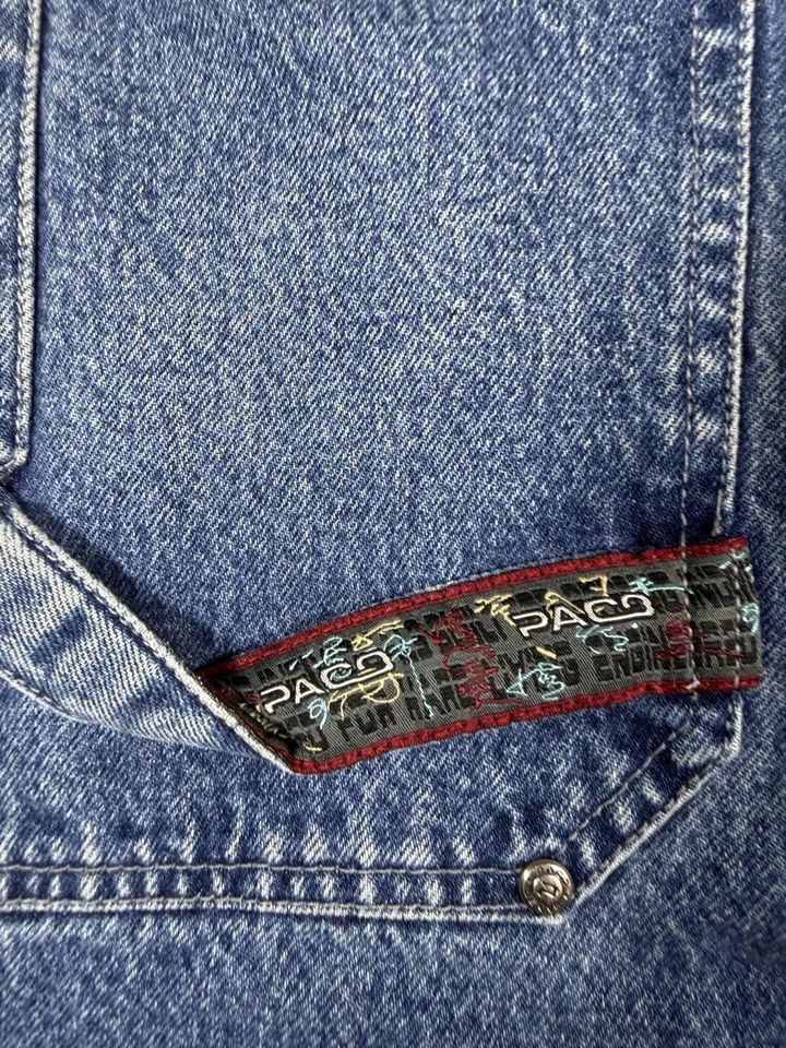 Vtg Paco Jeans Baggy Carpenter Wide Leg Deep Pocket Skater Streetwear Size 36x32 - Image 3 of 4