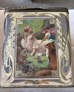 Mazawatte Tea 10lb Tin 1900s Alice In Wonderland Theme Super Rare