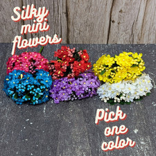 ONE Bunch of 12 stems Silky Mini Flowers Millinery 36 Flower Heads Each