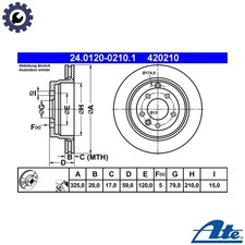 2x BRAKE DISC 24.0120-0210.1 FOR LAND ROVER LR3/III/SUV DISCOVERY/VAN/IV LR4