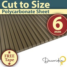 6mm Polycarbonate Roofing Sheets - Cut to Size - Various Colour