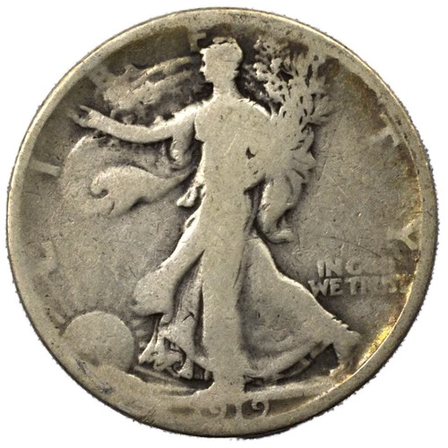 1919-P Walking Liberty Silver Half Dollar 50c Almost Good AG