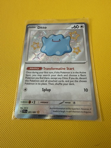Ditto - 201/091 - Pokemon Paldean Fates Shiny Rare Card NM