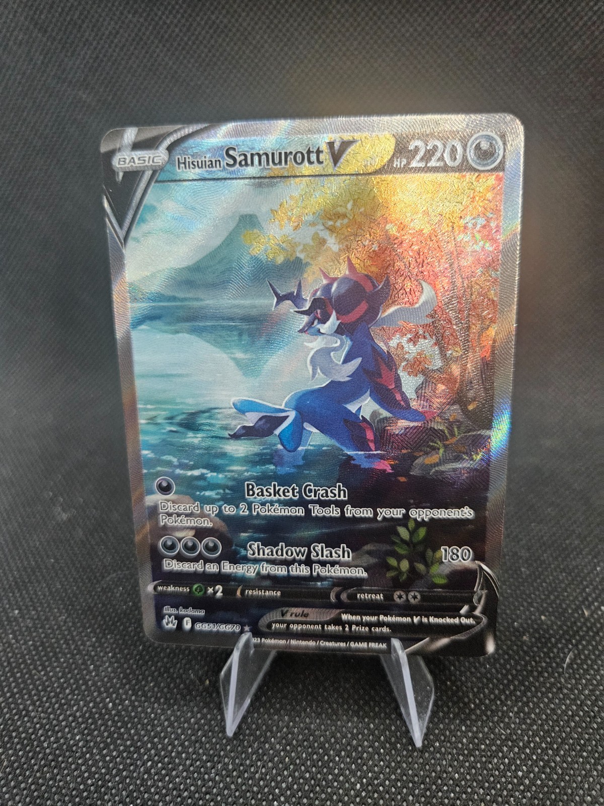 Hisuian Samurott V GG51/GG70 Pokemon Crown Zenith Galarian Gallery Holo NM