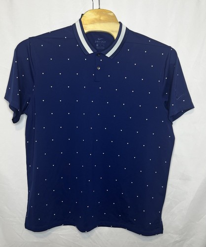 Polo golf Nike Dri-Fit uomo taglia XL blu e bianca manica corta Activewear - Foto 2 di 12