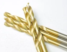 DRILLFORCE (5 Pcs) 25/64 in. x 5-1/8 . HSS Titanium Coated Drill Bits, Jobber