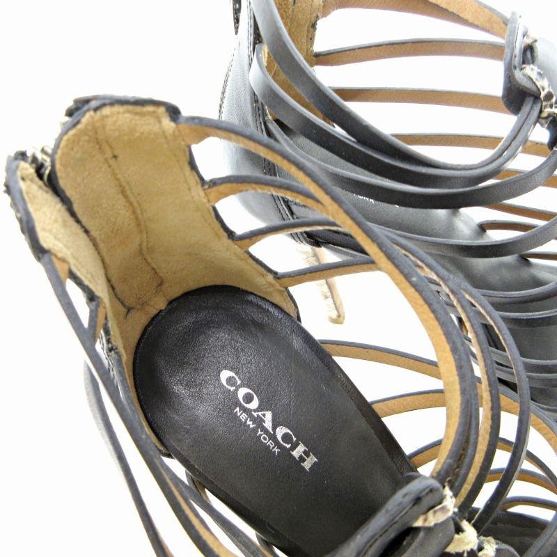 Coach Python Strap Sandals Mules Pumps Black 37.5… - image 7