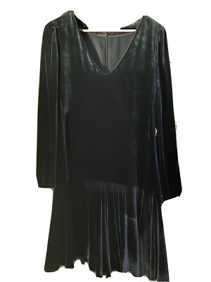 EMPORIO ARMANI Midnight Blue Velvet Evening Dress UK 8 | eBay UK