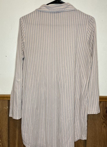 Ralph Lauren Pink and White Striped Night Shirt Sleep Nightie Size Medium - Picture 4 of 4